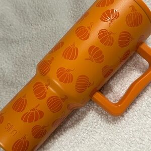 Orange Pumpkin Pattern Travel Tumbler